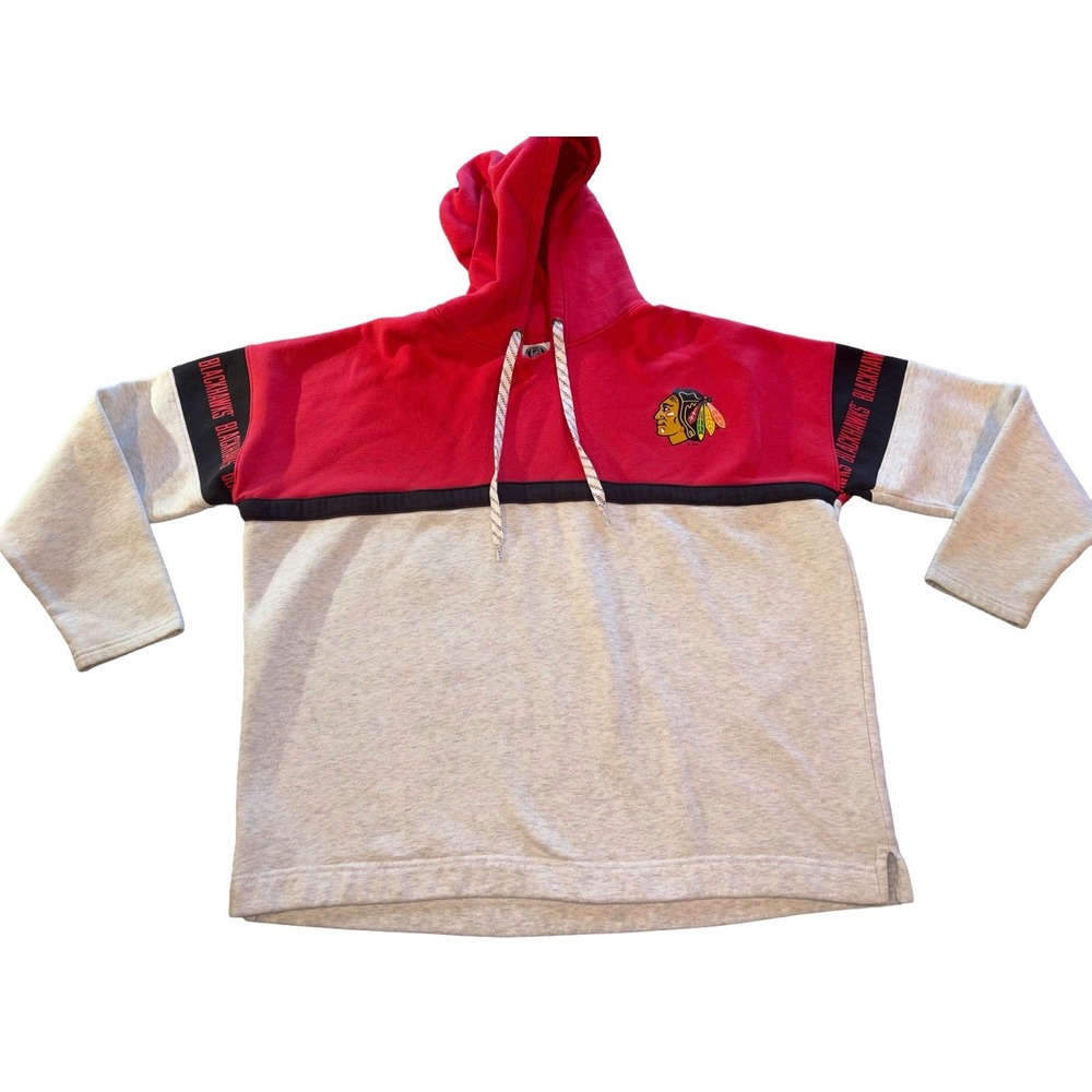 NHL Chicago Blackhawks Boys White & Red Hoodie Sweatshirt, X-Large‎ (16-18)